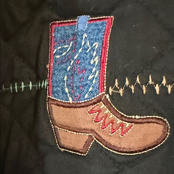 Women's Black Embroidered Jean Jacket - Picture 9 of 13